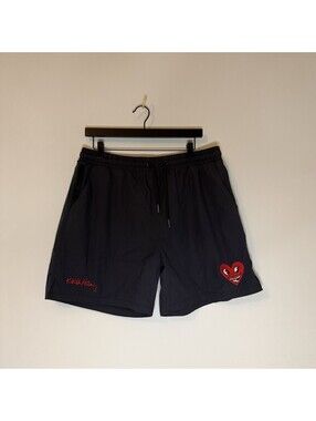 Keith Haring x Shoe Palace Men’s Swim Trunks XL Black Heart Logo Board Shorts